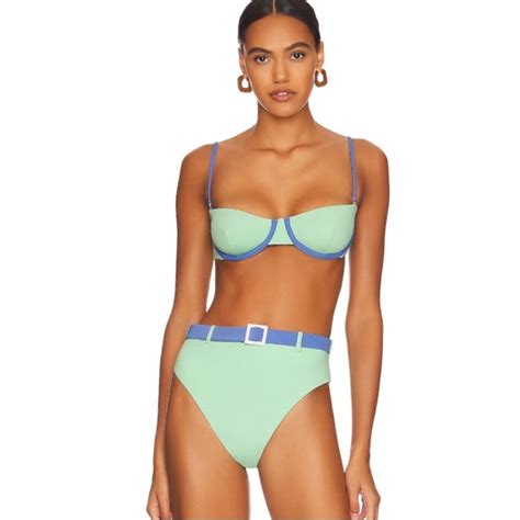 WeWoreWhat Swim Nwt Weworewhat Balconette Bikini Top In Mint Green