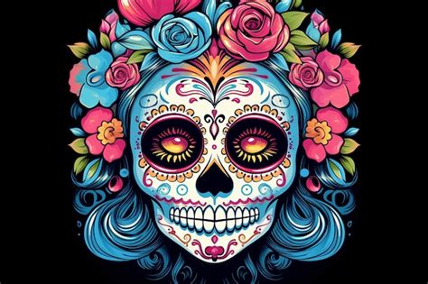 Premium Ai Image Tattoo Design Of A Hauntingly Beautiful Sugar Skull