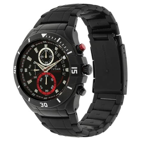 Buy Online Titan Quartz Chronograph Black Dial Watch for Men ...