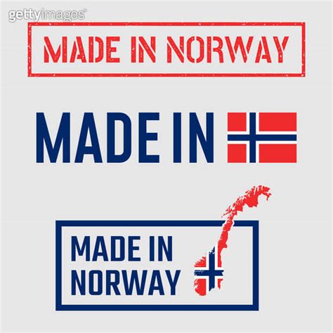 made in Norway labels set made in Kingdom of Norway product icons 이미지