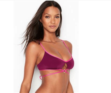 NEW VICTORIA S SECRET Wrap Keyhole Strappy Bralette Bikini Top Purple