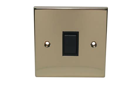 Holder 10a 2 Way Polished Brass Effect Single Light Switch