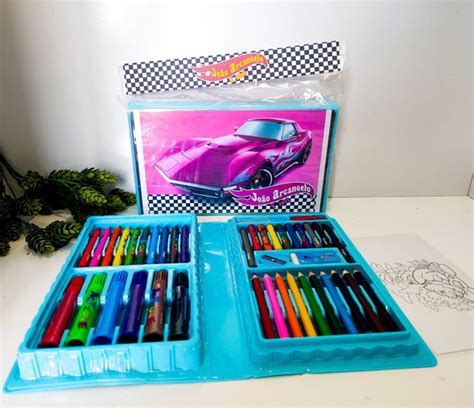 Estojo Pe As Menina Rosa Hot Wheels Lembrancinha Colorir