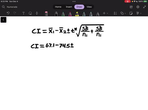 Solved Consider The Following Data From Two Independent Samples With