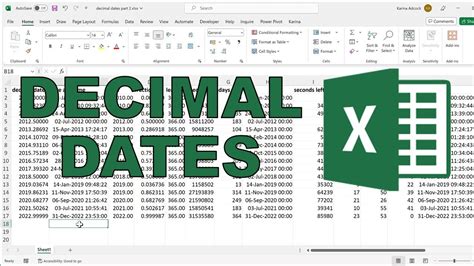 How To Convert Decimal Dates Into Date And Time In Excel Youtube