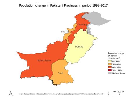 Population Change in Pakistan’s Provinces Period... - Maps on the Web