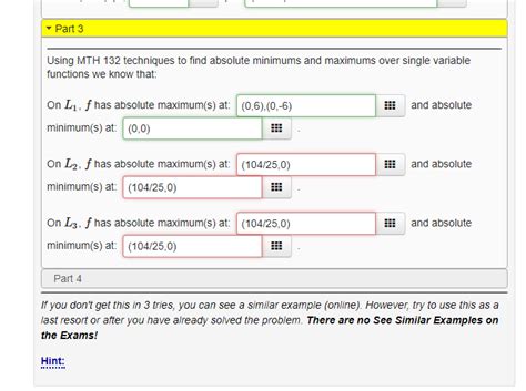 Solved 1 Point Part 1 Find The Absolute Maximum And