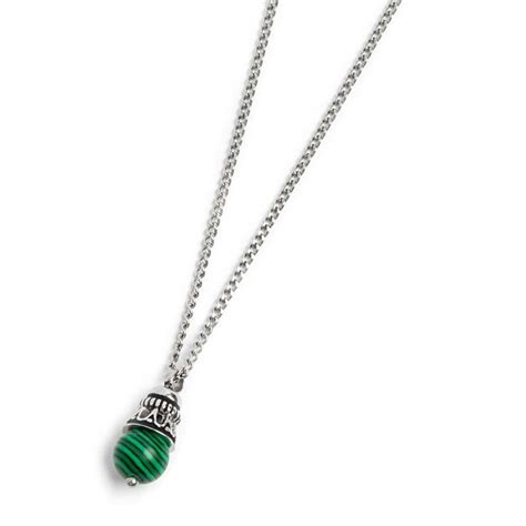 Collana Catena Grumetta Con Pendente Verde Marl Cn