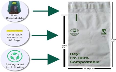 Compostal Compostable Mailing Bags 100pcs 15x22cm Mailer Mail Bag 6 X