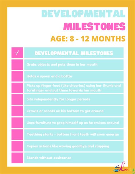 Developmental Milestones 8 12 Months Skoolzy