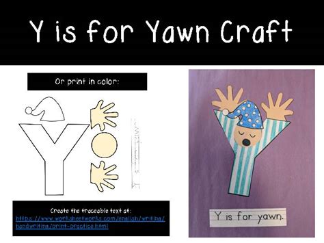 Letter Y Craft Y Is For Yawn Printable Alphabet Beginning Sound