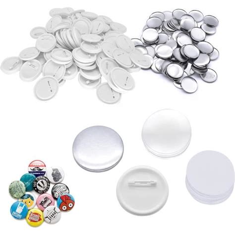 Badge Vierge Lot De 200 Boutons Ronds De 32Mm Pour Machine À Boutons