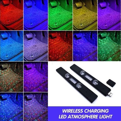 Wireless Charging Led Ambient Light Led Car Foot Ambient Light With Usb