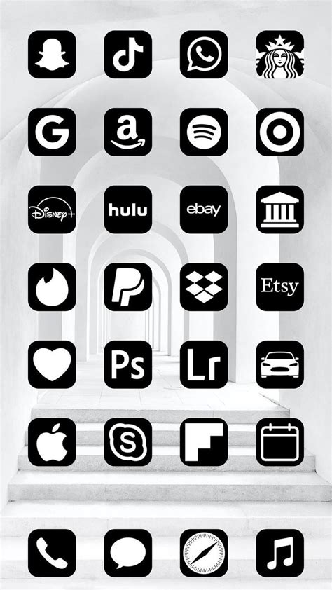 Black And White Icons Are Displayed On The Steps