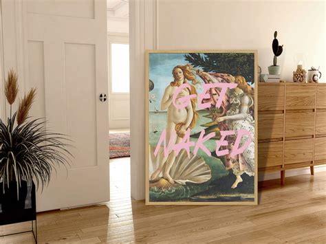 Get Naked Bathroom Print Venus Wall Art Bathroom Wall Art Altered Wall Art Trendy Wall Art