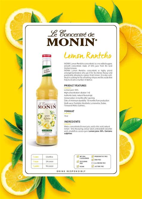 Monin Concentrate Rantcho Lemon 70cl