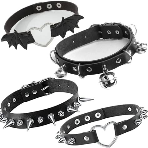 20style Cosplay Punkowy Choker Choker Sexy Harajuku PU Sk Ra Czarny