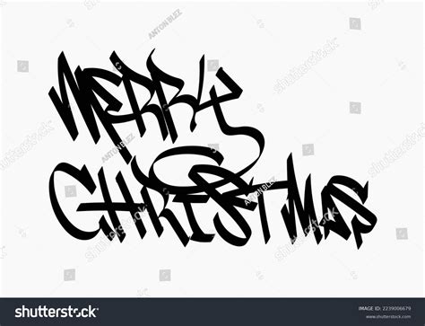 Word Merry Christmas Graffiti Art Stock Vector Royalty Free