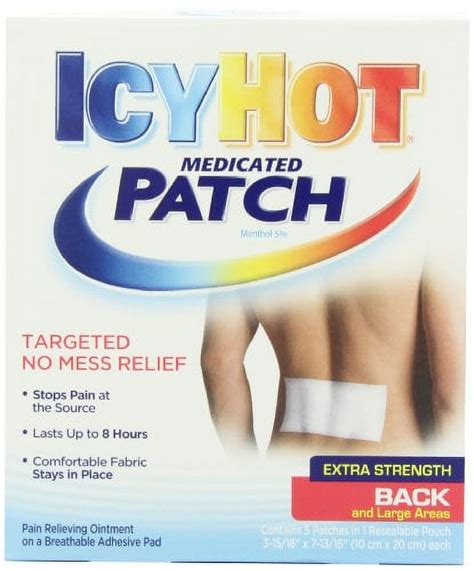 Icy Hot Medicated Patch Menthol Extra Strength Back Large Areas Ct Walmart