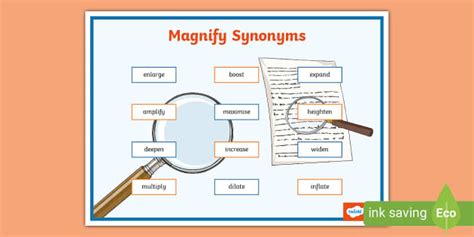 Magnify Synonyms Word Mat Lehrer Gemacht Twinkl