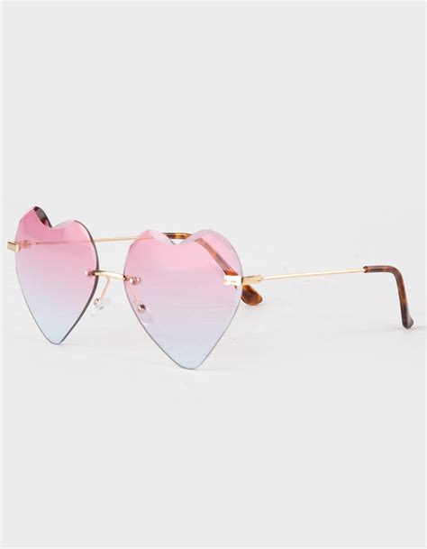 Rsq Rimless Oversized Heart Sunglasses Multi Tillys