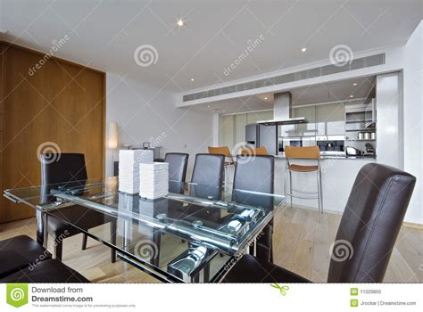 Open Plan Kitchen with Dining Area Stock Photo - Image of apartment, extractor: 11029850