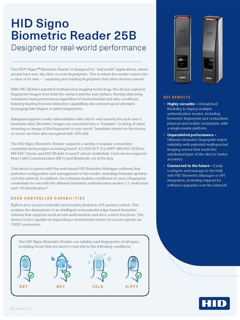 Hid Signo Biometric Reader B Finger Scan