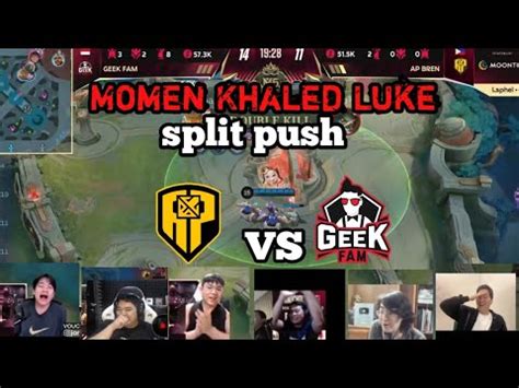 Momen Luke Split Push Apbrn Vs Geek Fam M Reaksi Streamer