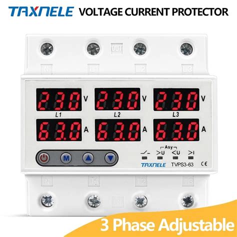 Home Improvement Phase V Din Rail Voltmeter Ammeter Adjustable