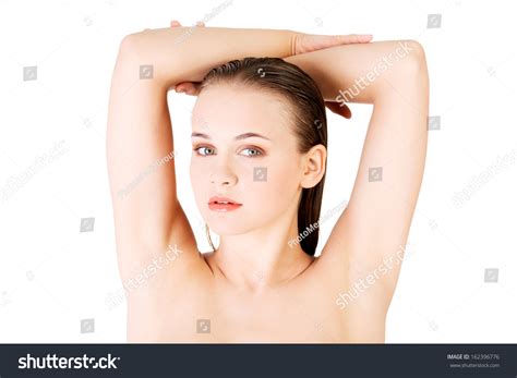 Attractive Naked Woman Her Hands Above Stock Photo Shutterstock