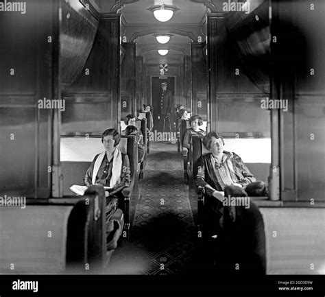 Early 1900s passenger train car interior hi-res stock photography and ...