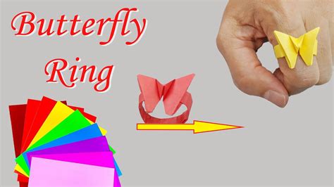 Butterfly Ring How To Make A Nice Paper Butterfly Ring Youtube