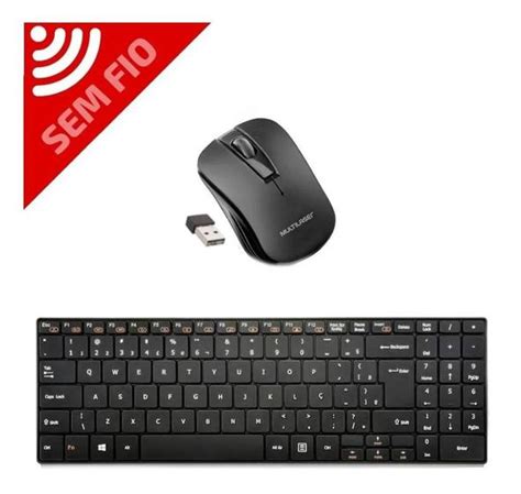 Teclado E Mouse Sem Fio Wireless Usb Slim Para NotebooK Modelo TC 202