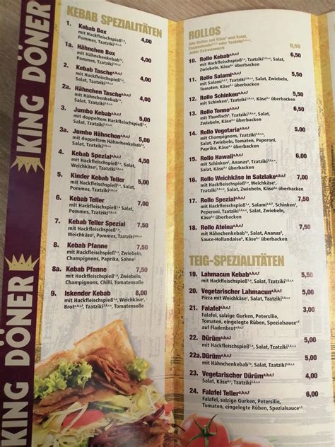 Speisekarte von King Döner restaurant Lemförde