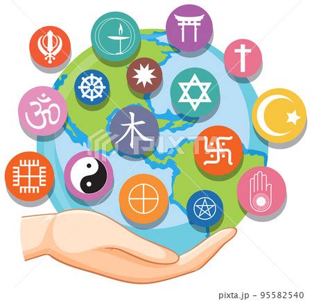 World Religion Symbols Concept Stock Illustration Pixta