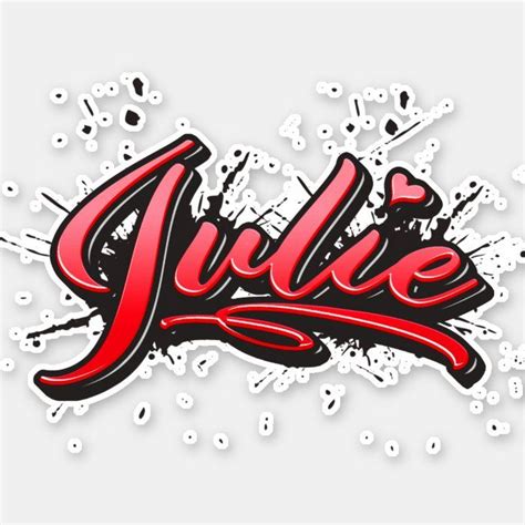 Julie Red Heart Graffiti Sticker Zazzle In 2023 Graffiti Heart