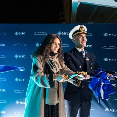 Msc Seascape Naming Ceremony Alexa Aponte Vago Cuts The Ribbon And