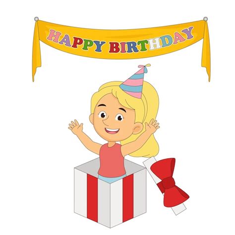 Premium Vector | Happy birthday girl with elements clipart vector