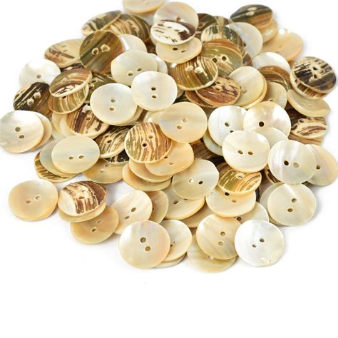 Fancy Natural River Shell Two Hole Buttons Shell Button 60 Etsy