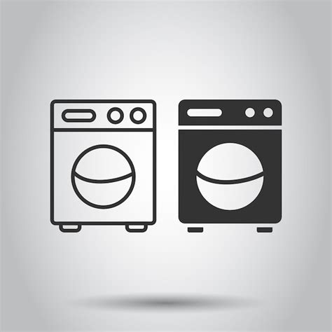 Premium Vector Washing Machine Icon In Flat Style Washer Vector