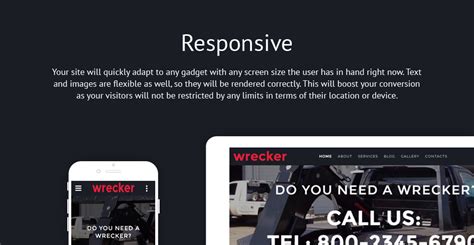 Wrecker Auto Towing And Roadside Services Website Template