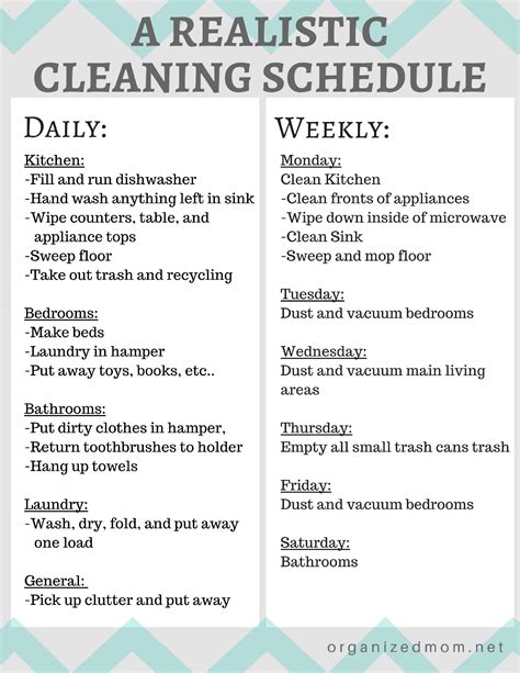 A Realistic Cleaning Schedule You Can Stick With The Organized Mom