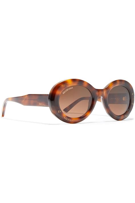 Balenciaga Oval Frame Tortoiseshell Acetate Sunglasses The Outnet