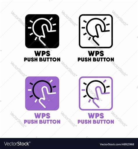 Wps push button information sign Royalty Free Vector Image