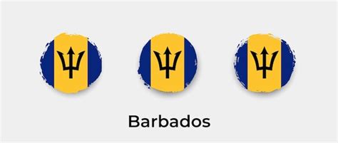 Premium Vector Barbados Flag Grunge Bubbles Icon Vector Illustration