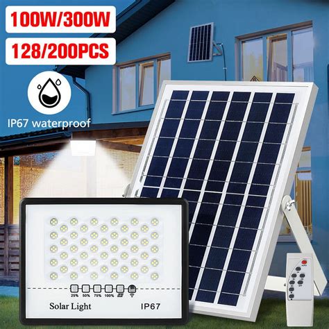 Litom Led W Solar Flood Lights With Remote Control Street Flood