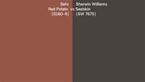 Behr Red Potato S160 6 Vs Sherwin Williams Sealskin SW 7675 Side By