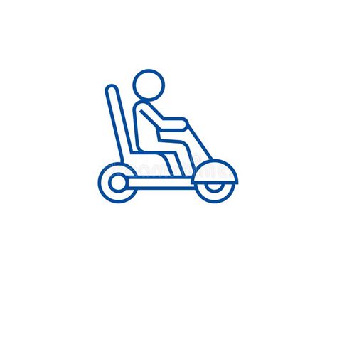 Línea Concepto De La Vespa De La Movilidad Del Icono Símbolo Plano Del