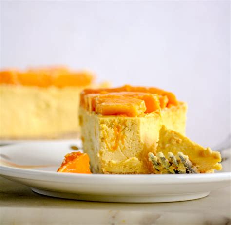 Eggless Baked Mango Cheesecake The Desserted Girl