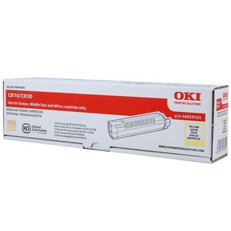 Oki 44059105 Toner Cartridge Yellow C810 C830 Original